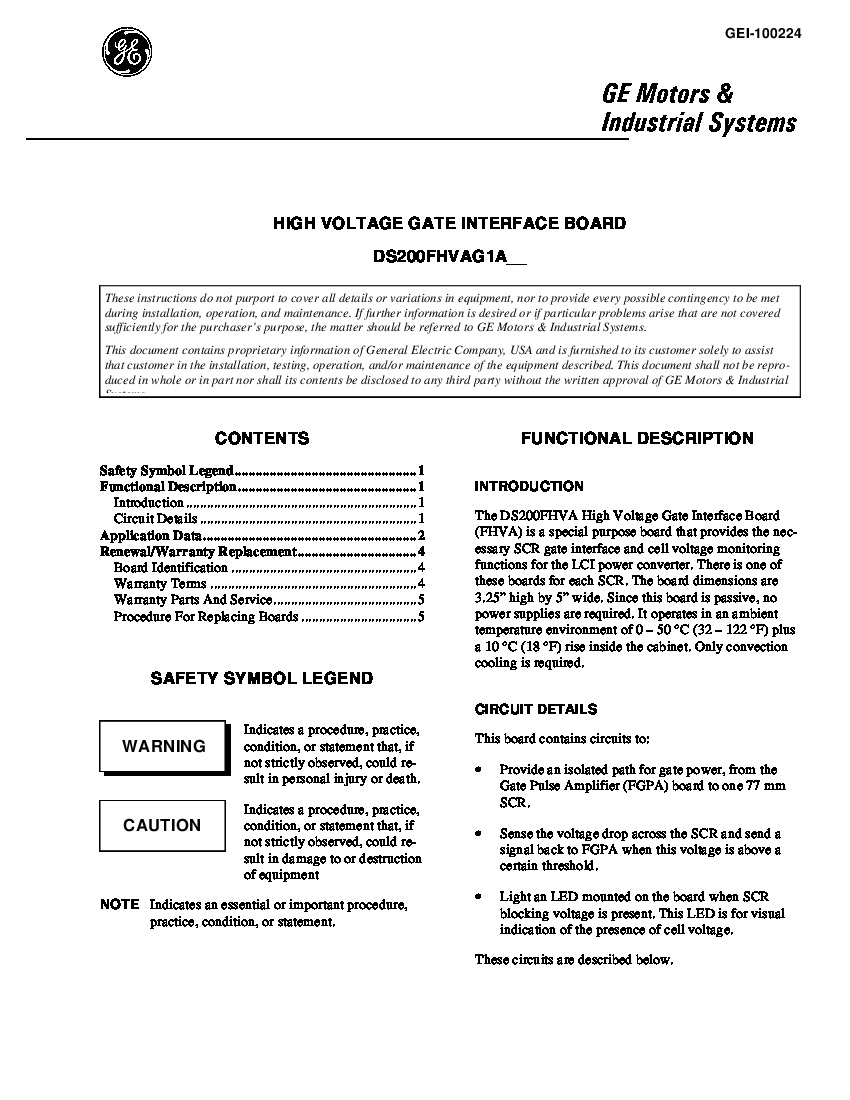 First Page Image of DS200FHVAG1ADA Data Sheet.pdf